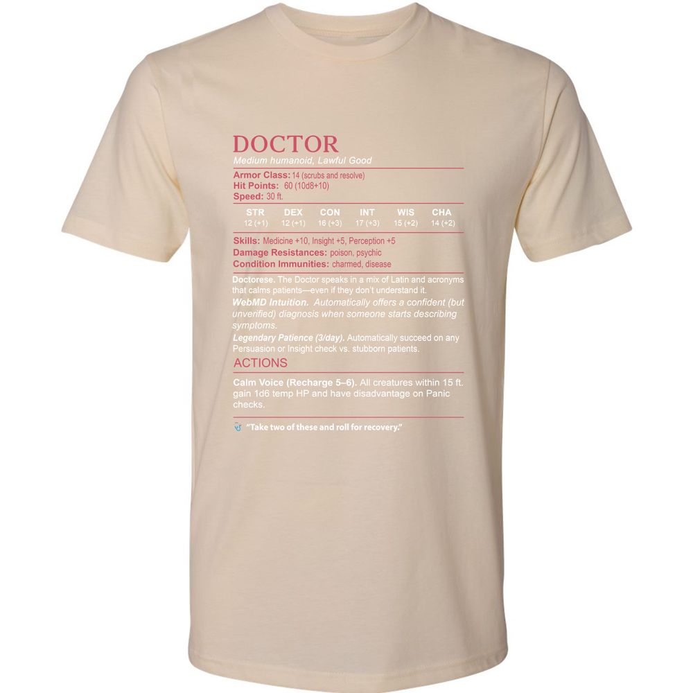 Doctor Stats Premium Unisex T-Shirt - Cream - 14