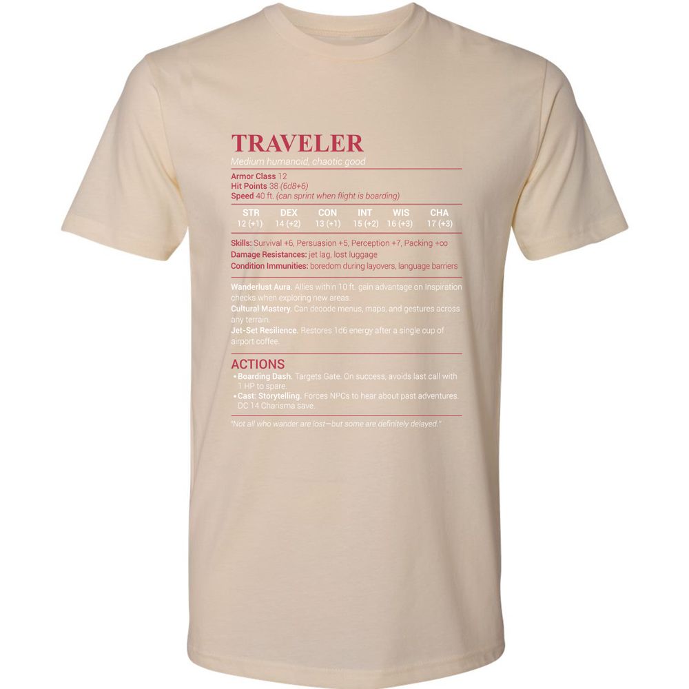 Traveler Premium Unisex T-Shirt - Cream - 14