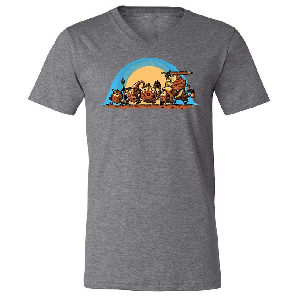 The Fellowship Of The Dice Unisex V-Neck T-Shirt - Deep Heather - 14