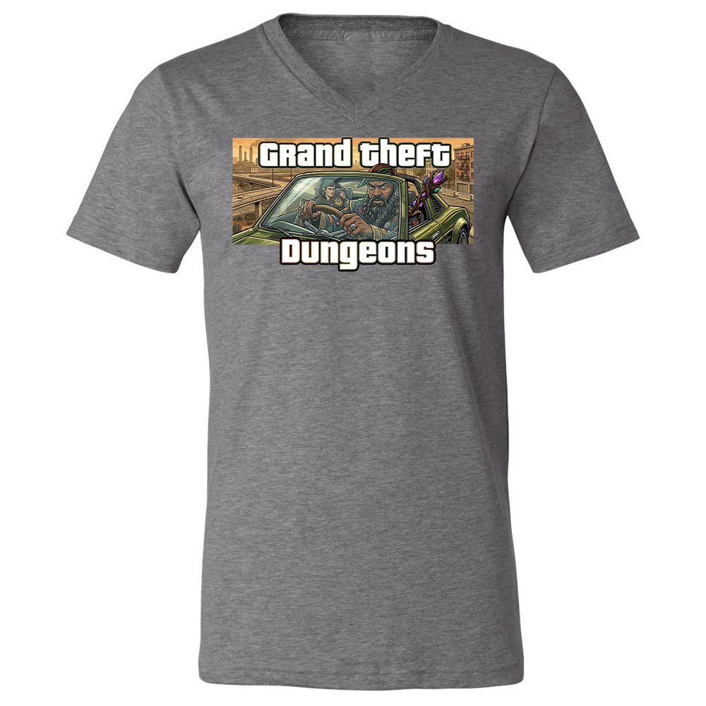 Grand Theft Dungeons Unisex V-Neck T-Shirt - Deep Heather - 14