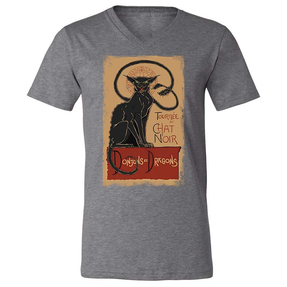 Tournee Du Chat Noir Unisex V-Neck T-Shirt - Deep Heather - 14