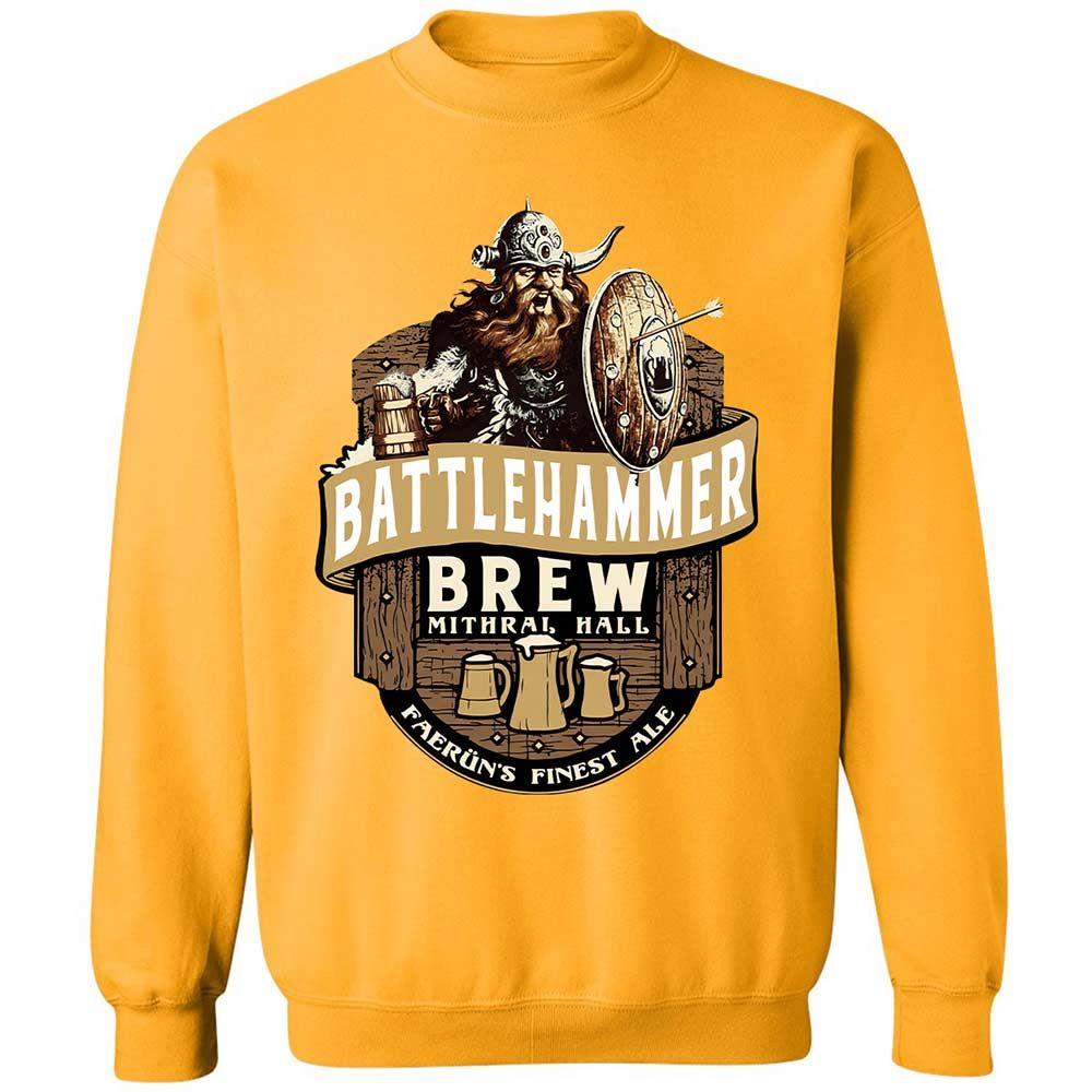 Battlehammer Brew Classic Unisex Sweatshirt - Gold - 14