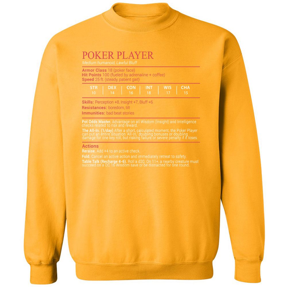 Poker Player Stats Block - Gold - 14