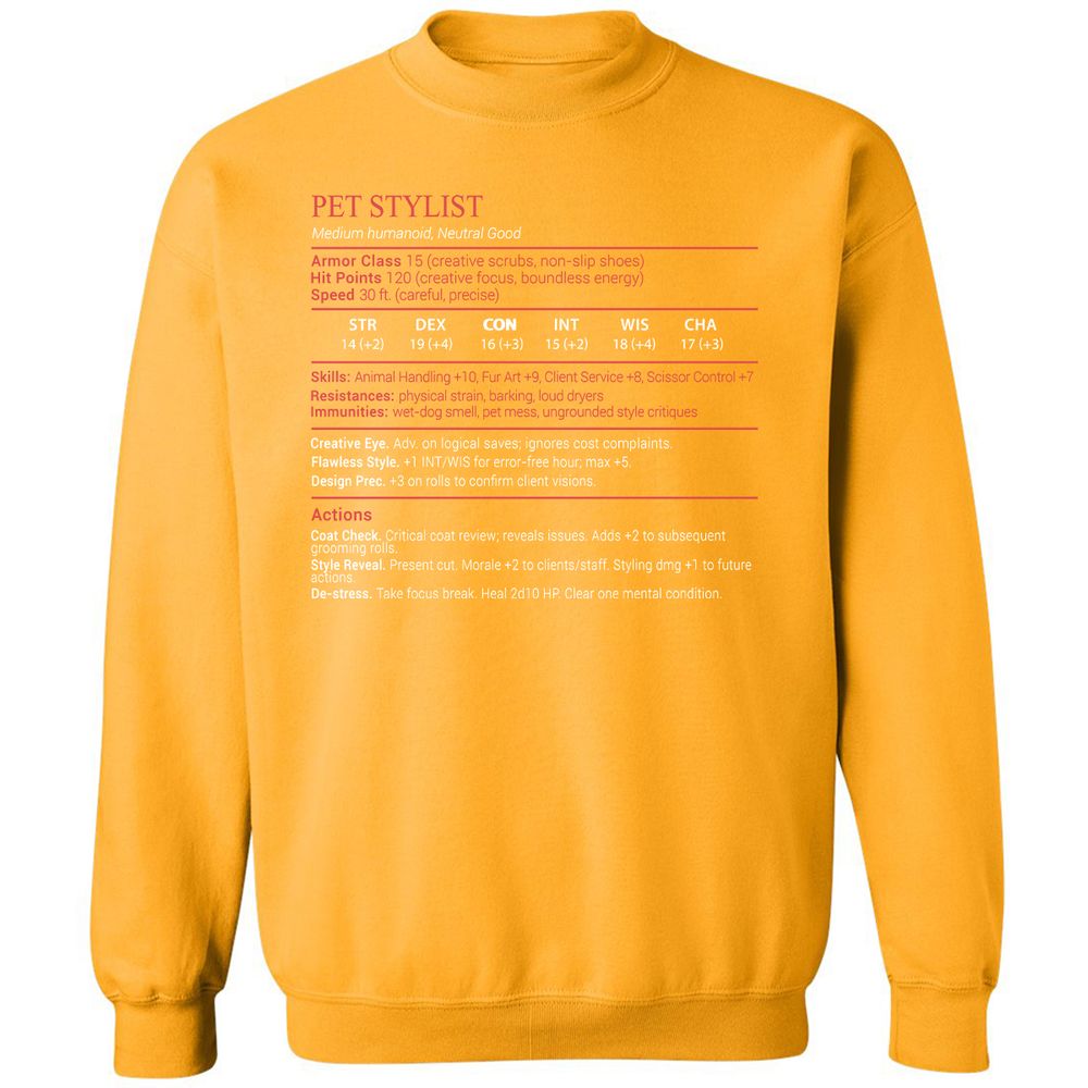 Pet Stylist Stats Block - Gold - 14