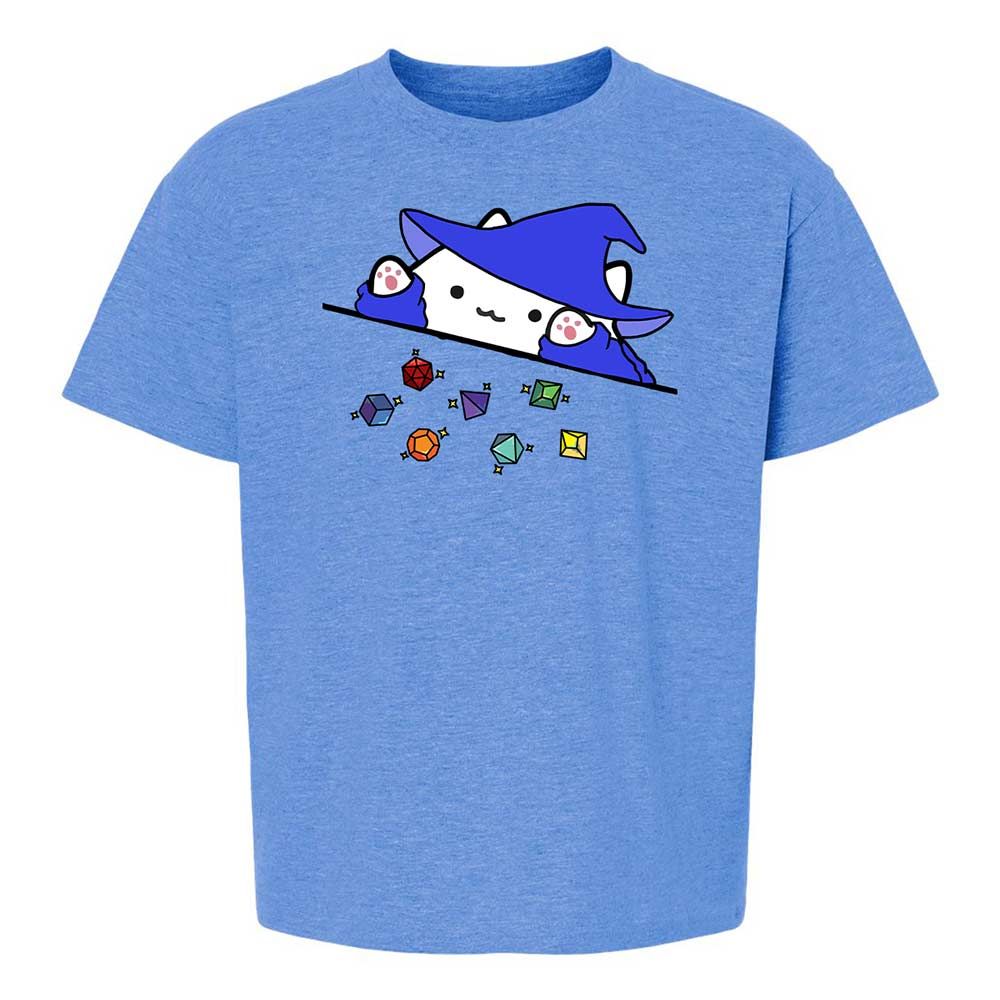 Cat Throws Dices Kids T-Shirt - Heather Royal - 14