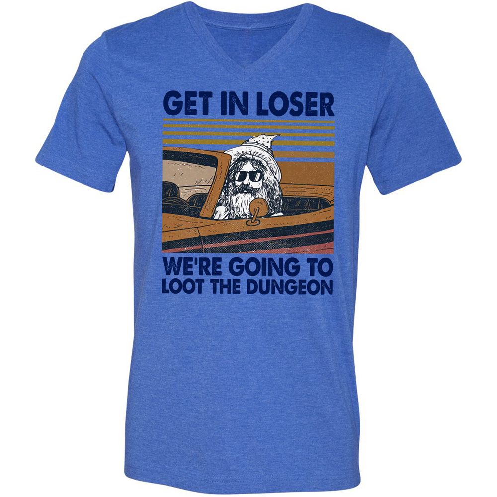 We're Going To Loot The Dragon Unisex V-Neck T-Shirt - Heather True Royal - 14