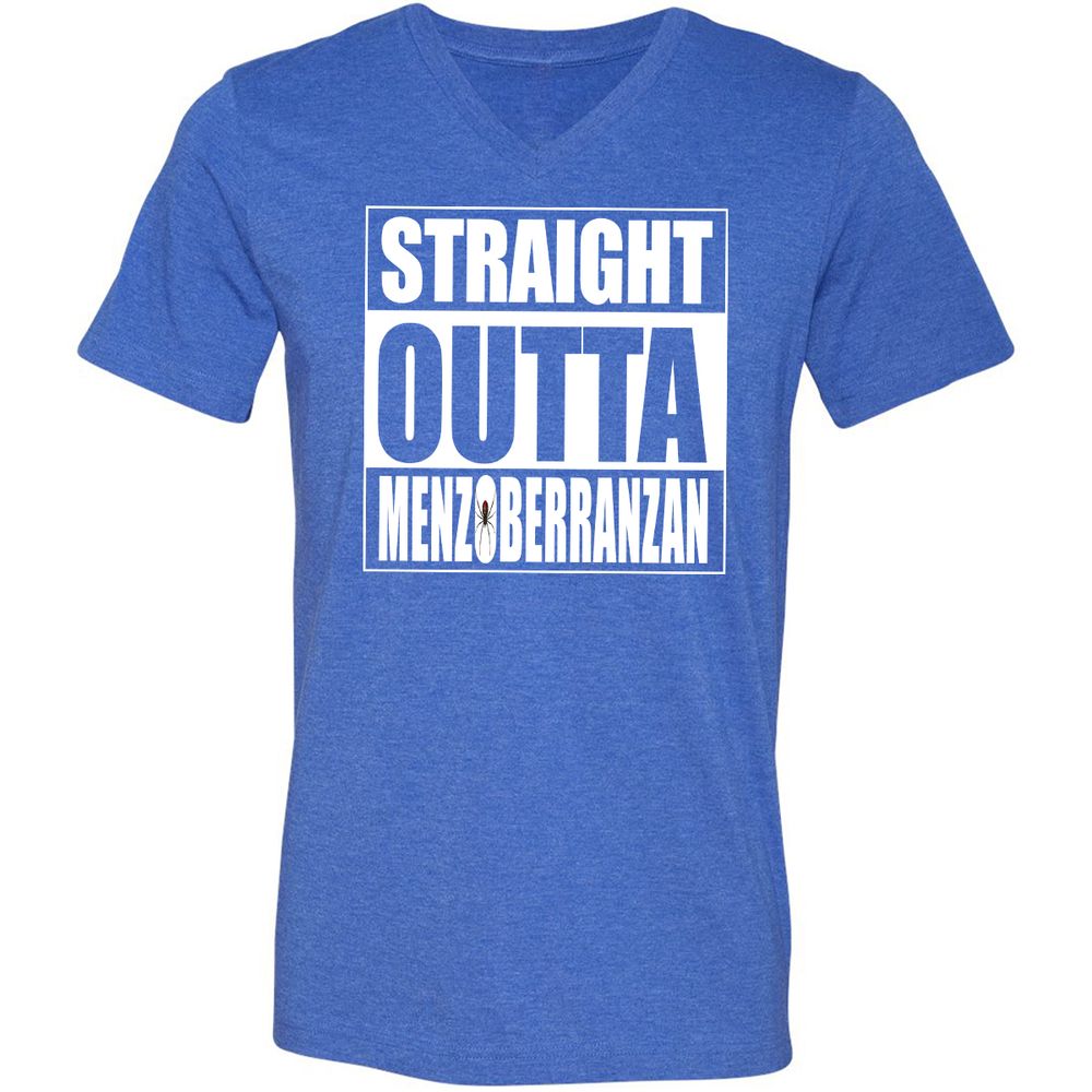 Straight Outta Menzoberranzan Unisex V-Neck T-Shirt - Heather True Royal - 14