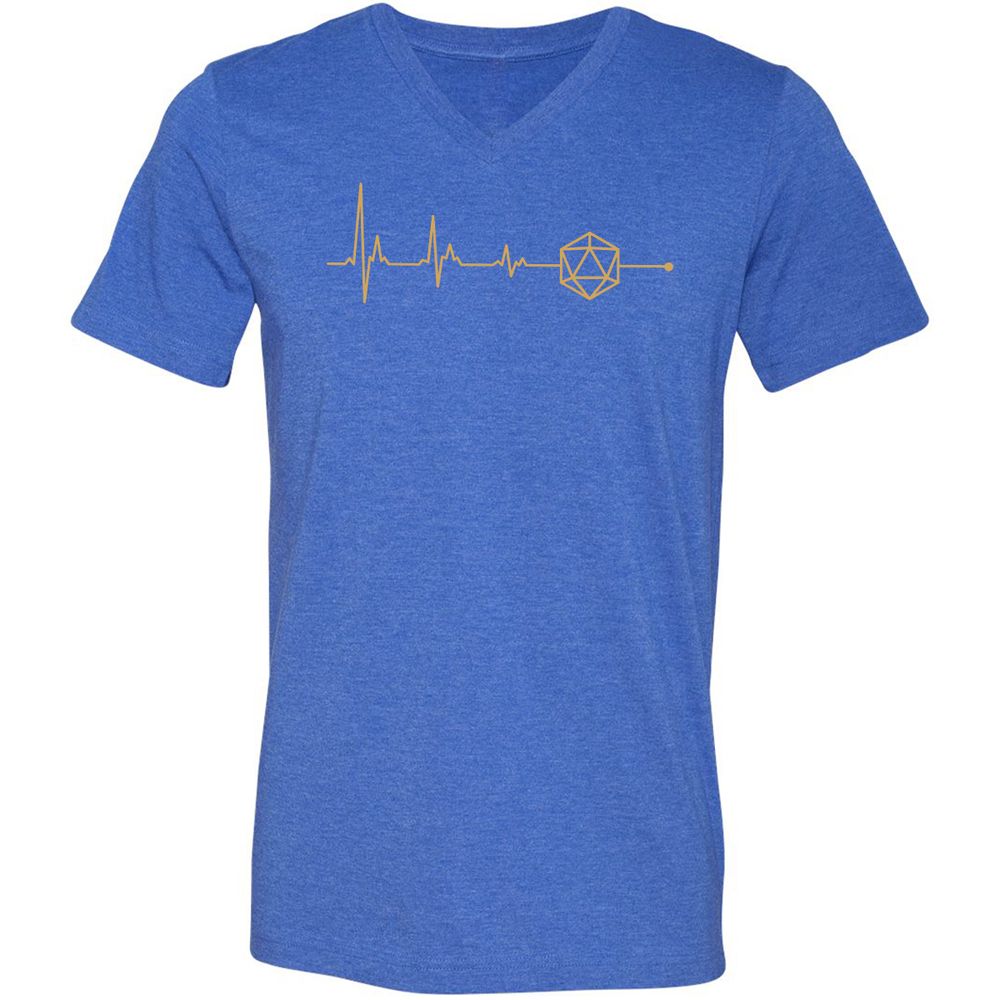 D20 Dice Is My Life Unisex V-Neck T-Shirt - Heather True Royal - 14