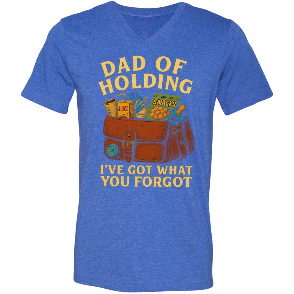 Dad Of Holding Unisex V-Neck T-Shirt - Heather True Royal - 14