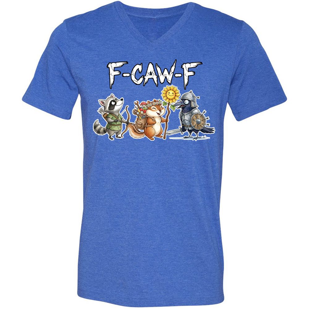 F-CAW-F Adventuring party Unisex V-Neck T-Shirt - Heather True Royal - 14