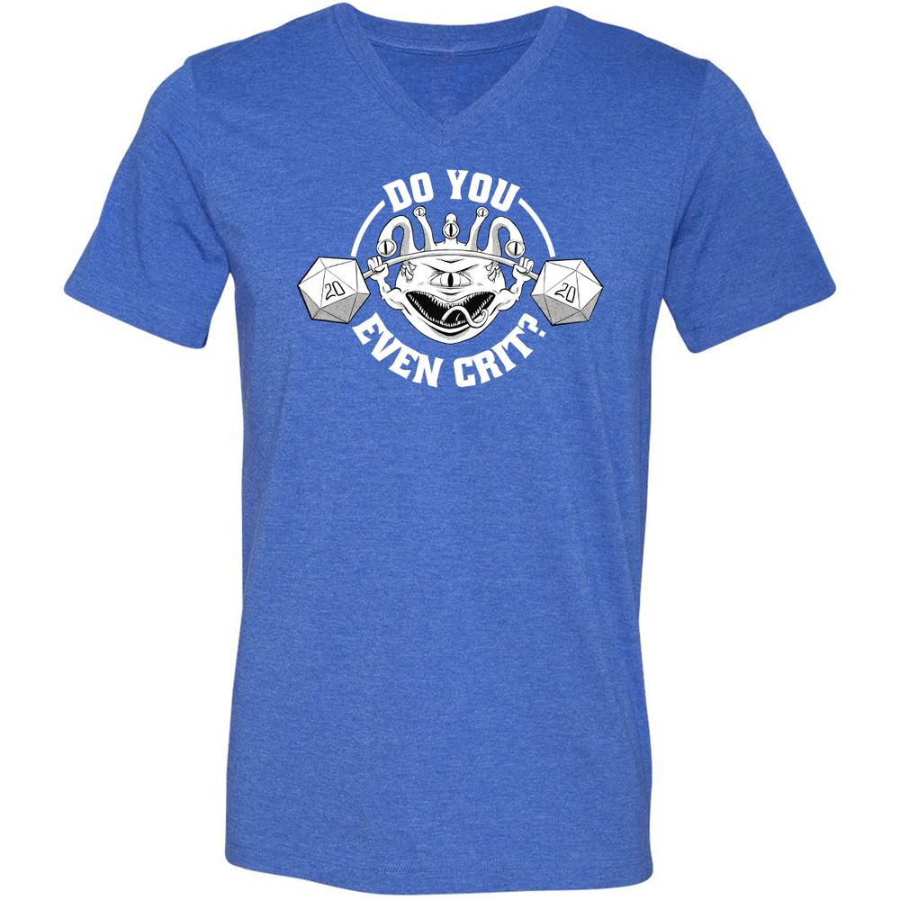 Do You Even Crit Unisex V-Neck T-Shirt - Heather True Royal - 14