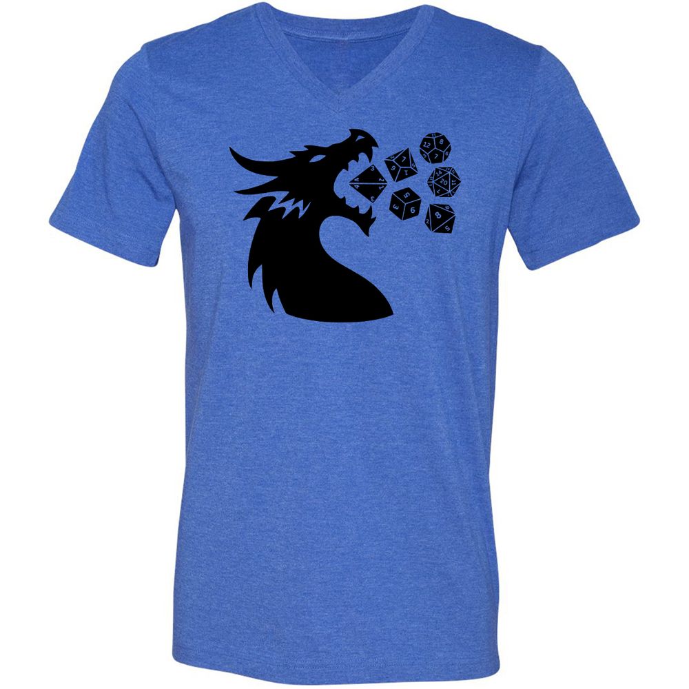 Pac And Dragon Unisex V-Neck T-Shirt - Heather True Royal - 14