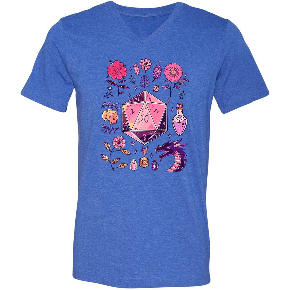 Mystic D20 Floral Dice Art - Heather True Royal - 14