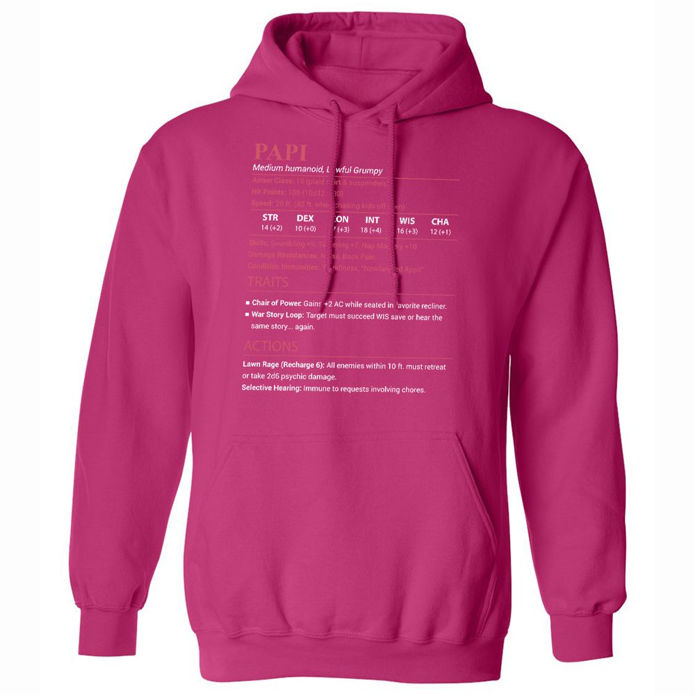 Papi Stats Classic Unisex Hoodie - Heliconia - 14