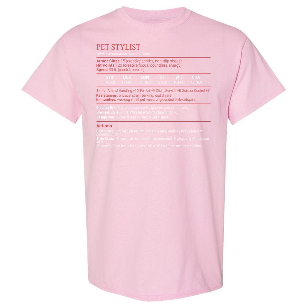 Pet Stylist Stats Block - Light Pink - 14