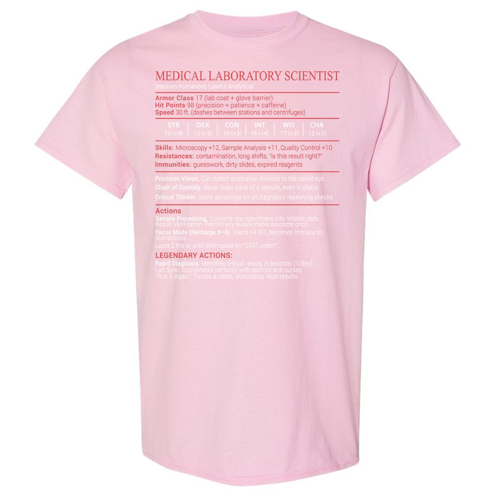 Medical Laboratory Scientist Stats Block - Light Pink - 14