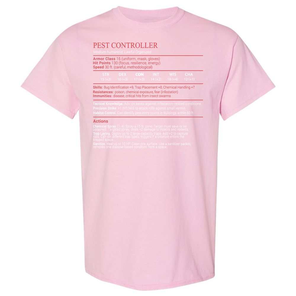 Pest Controller Stats Block - Light Pink - 14
