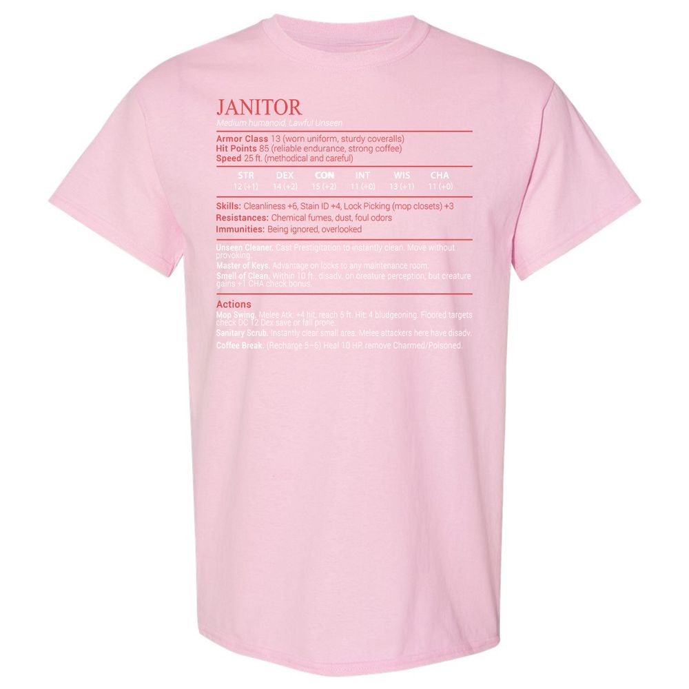 Janitor Stats Block - Light Pink - 14