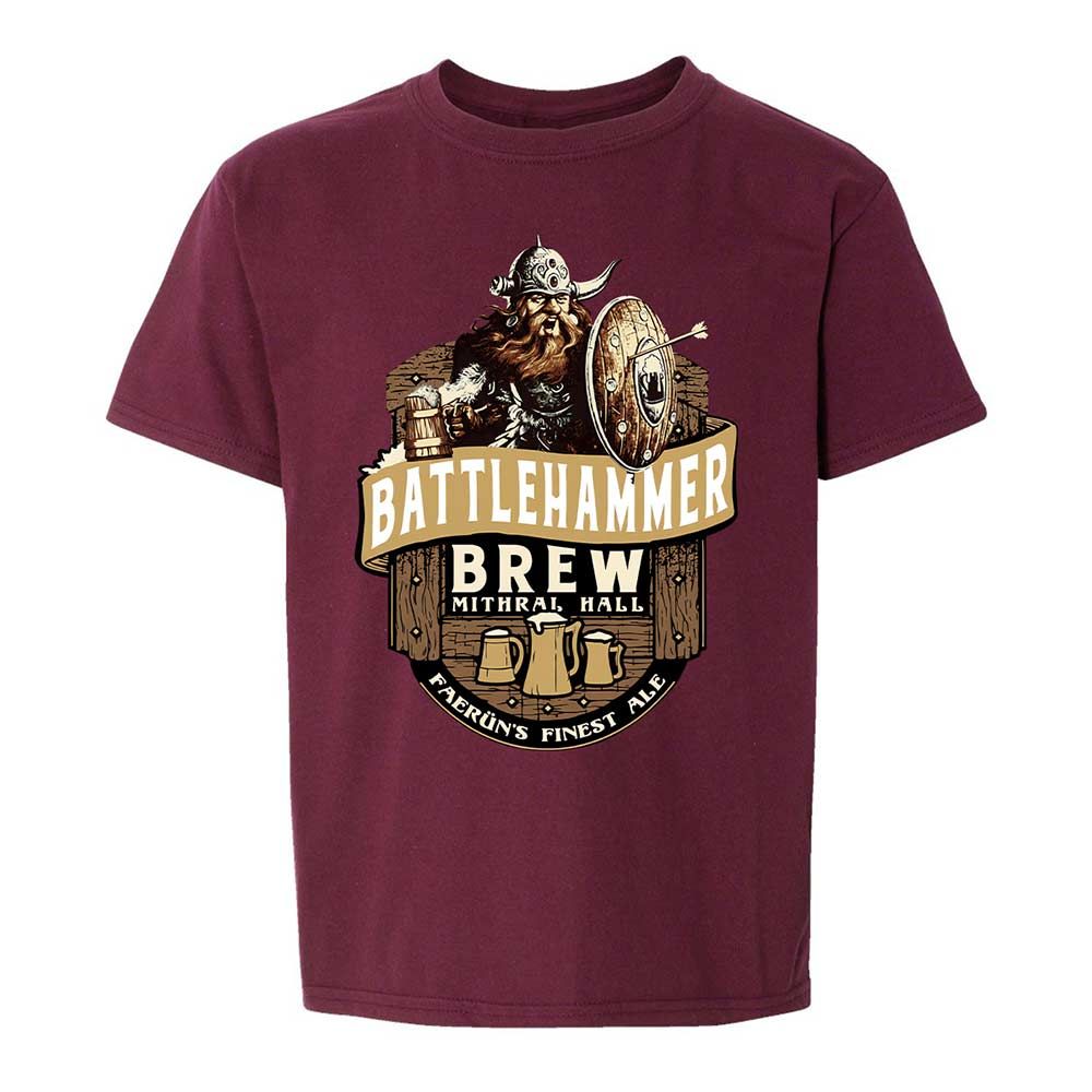 Battlehammer Brew Kids T-Shirt - Maroon - 14