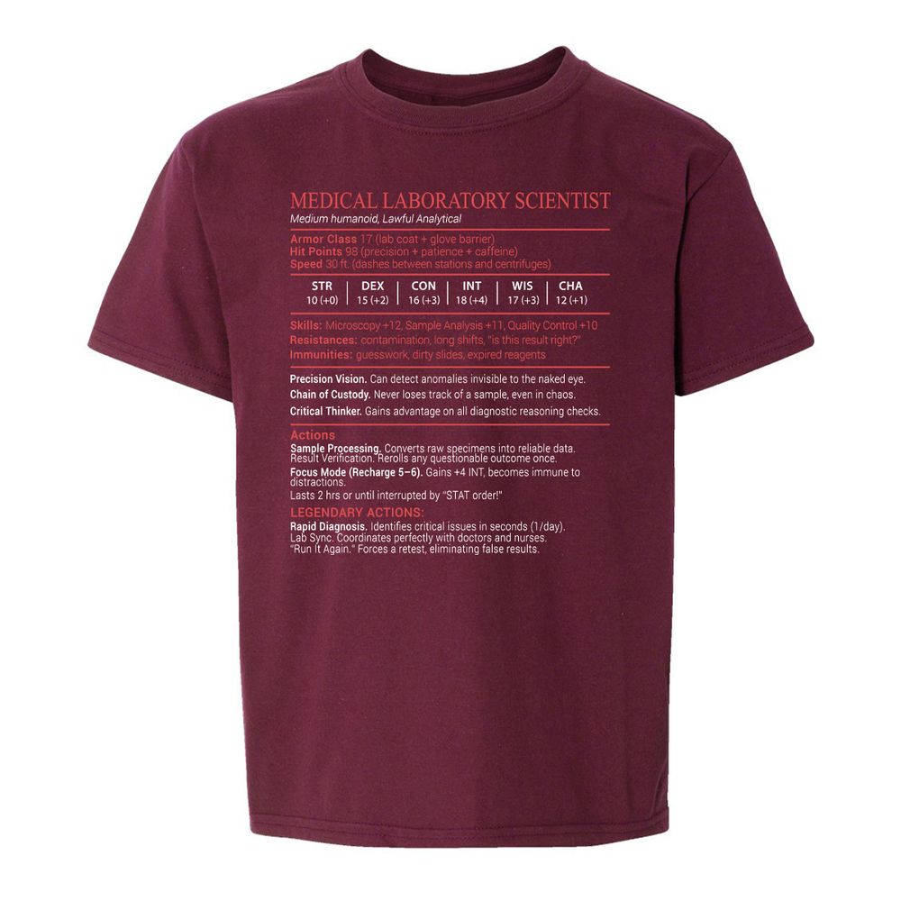 Medical Laboratory Scientist Stats Block - Maroon - 14