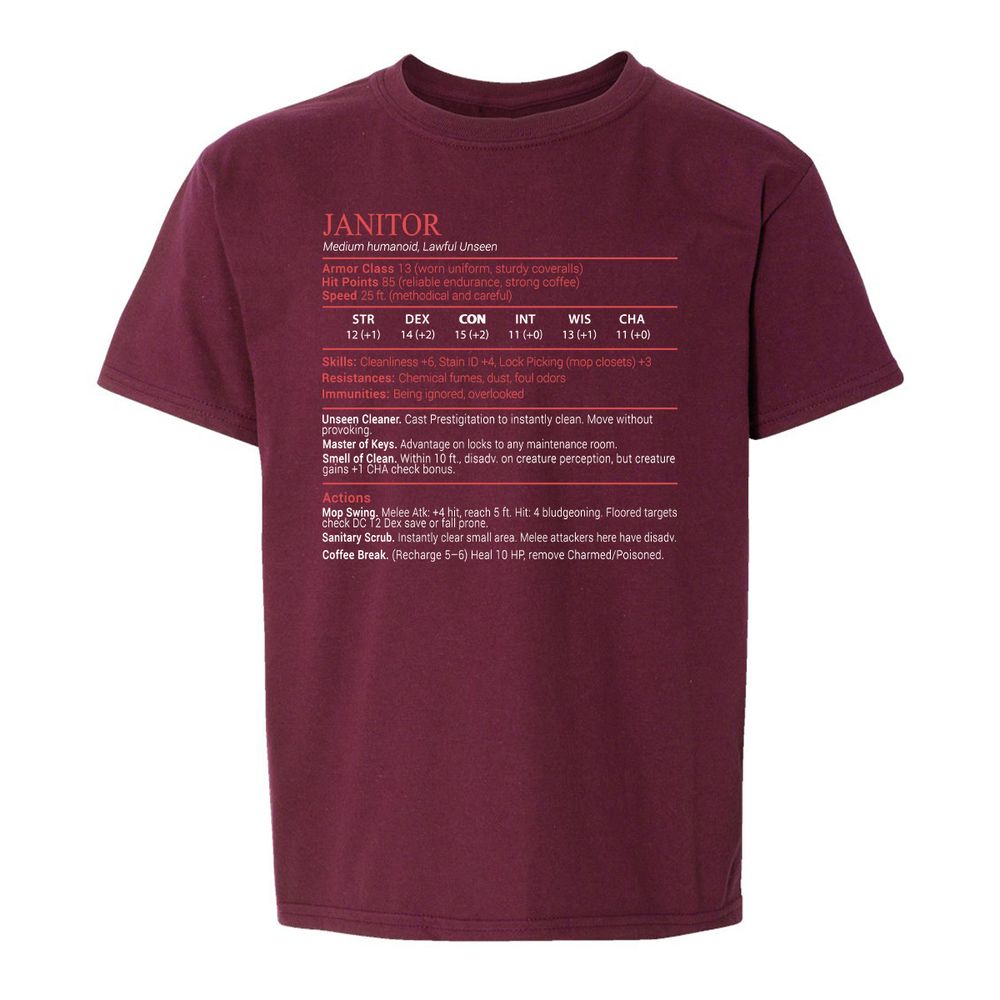 Janitor Stats Block - Maroon - 14