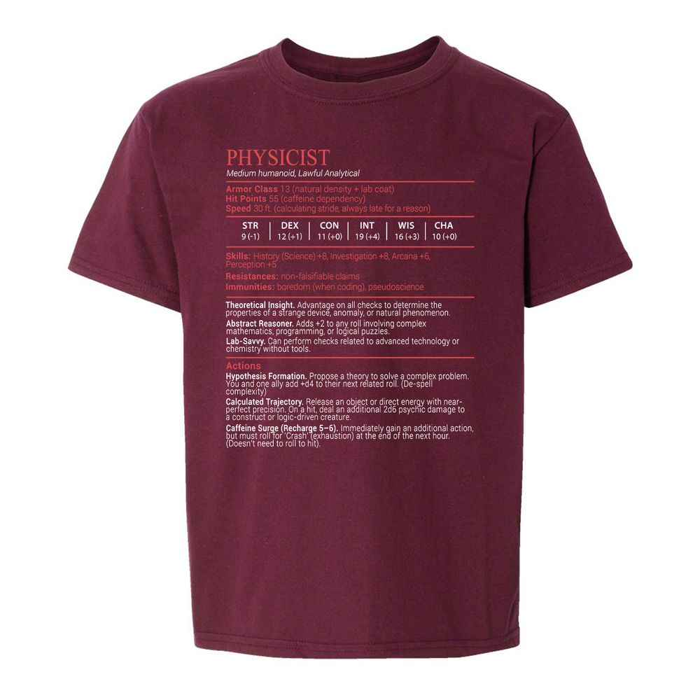 Physicist Stats Block - Maroon - 14