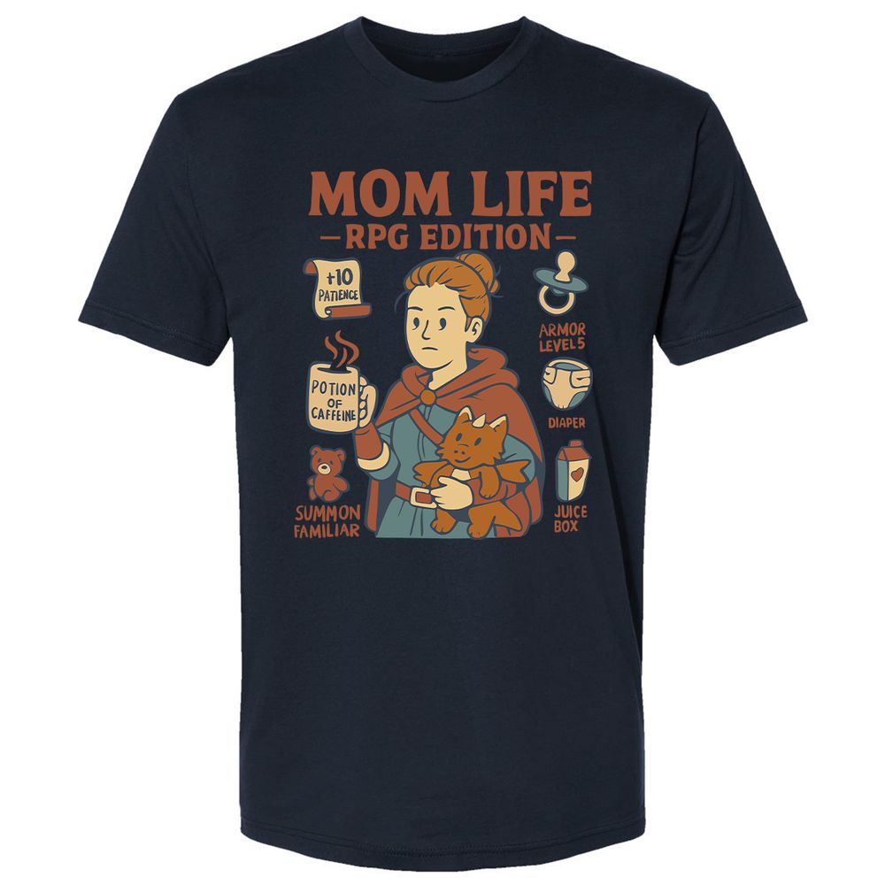 Mom Life RPG Edition Premium Unisex T-Shirt - Midnight Navy - 14