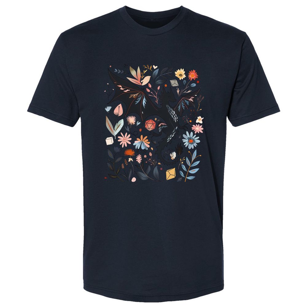 Floral DnD Dragon - Midnight Navy - 14