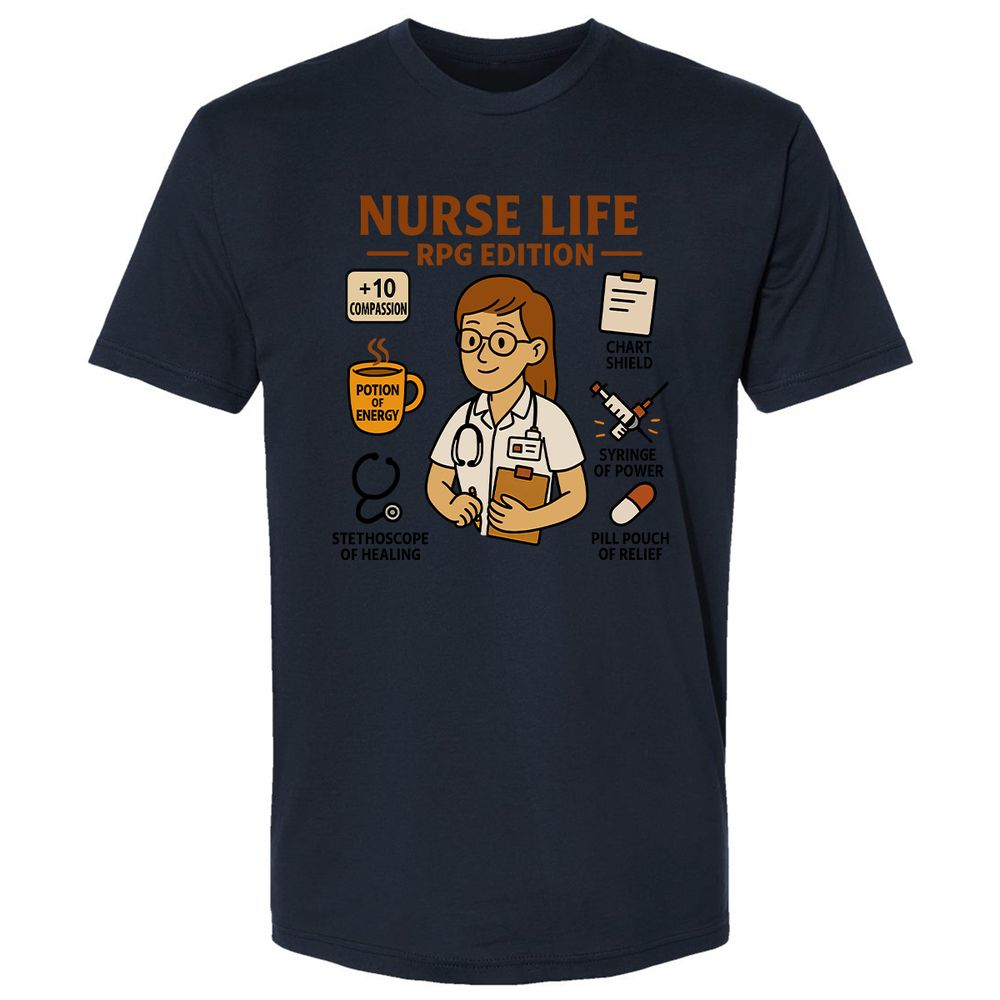 Nurse Life RPG Edition Premium Unisex T-Shirt - Midnight Navy - 14