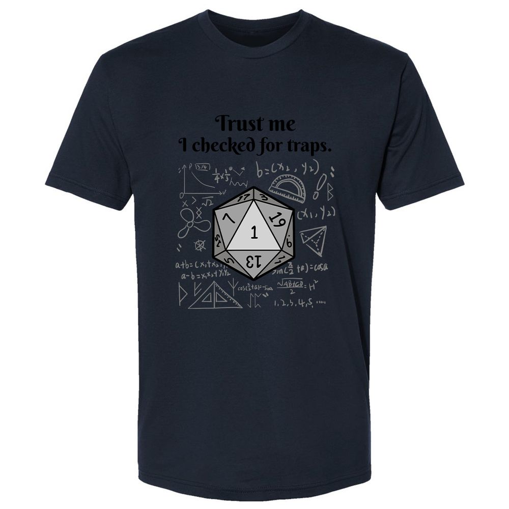 Trust me, I checked for traps. Premium Unisex T-Shirt - Midnight Navy - 14