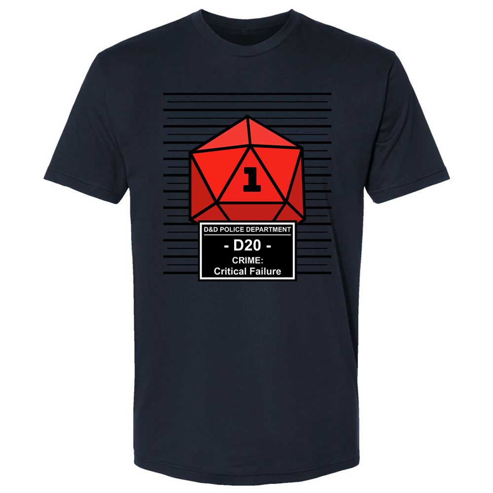 D20 Arrested For Critical Failure Premium Unisex T-Shirt - Midnight Navy - 14