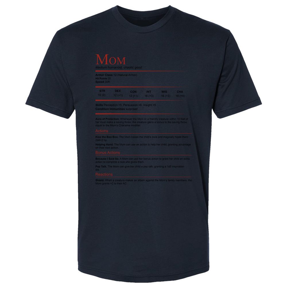 Mom Stats Premium Unisex T-Shirt - Midnight Navy - 14