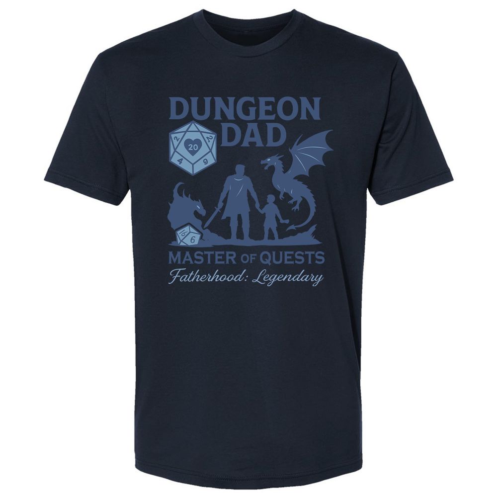 Dungeon Dad Master Of Quests Premium Unisex T-Shirt - Midnight Navy - 14