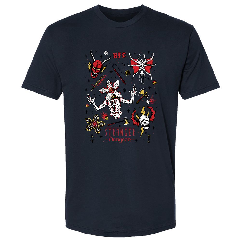STRANGER DUNGEON Premium Unisex T-Shirt - Midnight Navy - 14