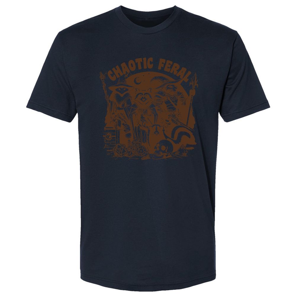 Raccoon Chaotic Feral Premium Unisex T-Shirt - Midnight Navy - 14