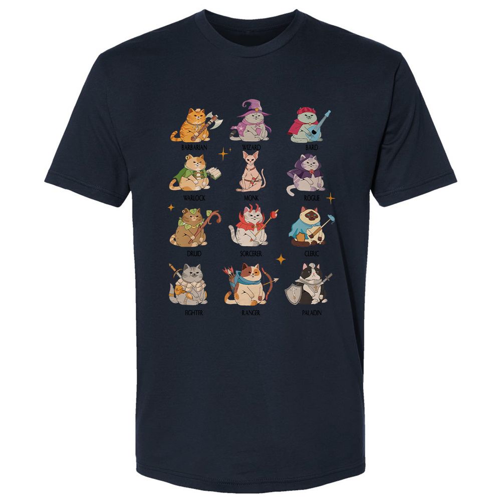 Dungeons And Cats Premium Unisex T-Shirt - Midnight Navy - 14
