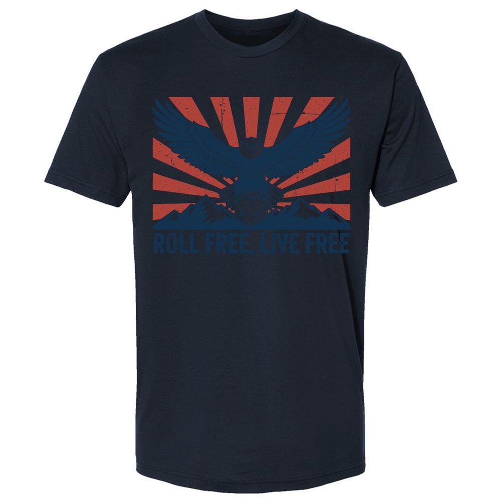 Roll Free, Live Free Premium Unisex T-Shirt - Midnight Navy - 14