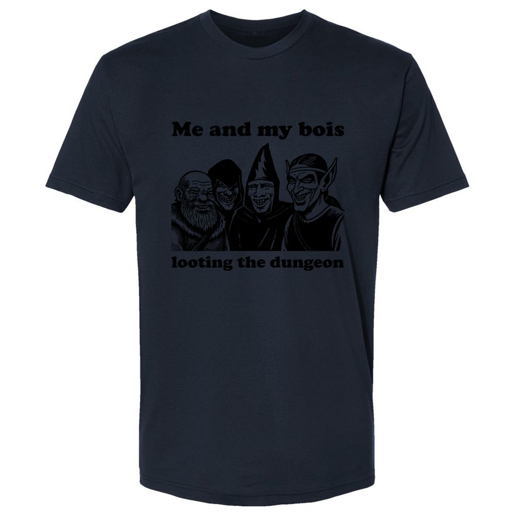 Me and my bois looting the dungeon Premium Unisex T-Shirt - Midnight Navy - 14