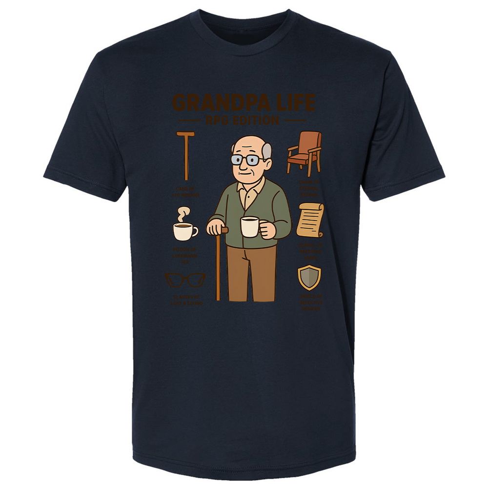 Grandpa Life RPG Edition Premium Unisex T-Shirt - Midnight Navy - 14