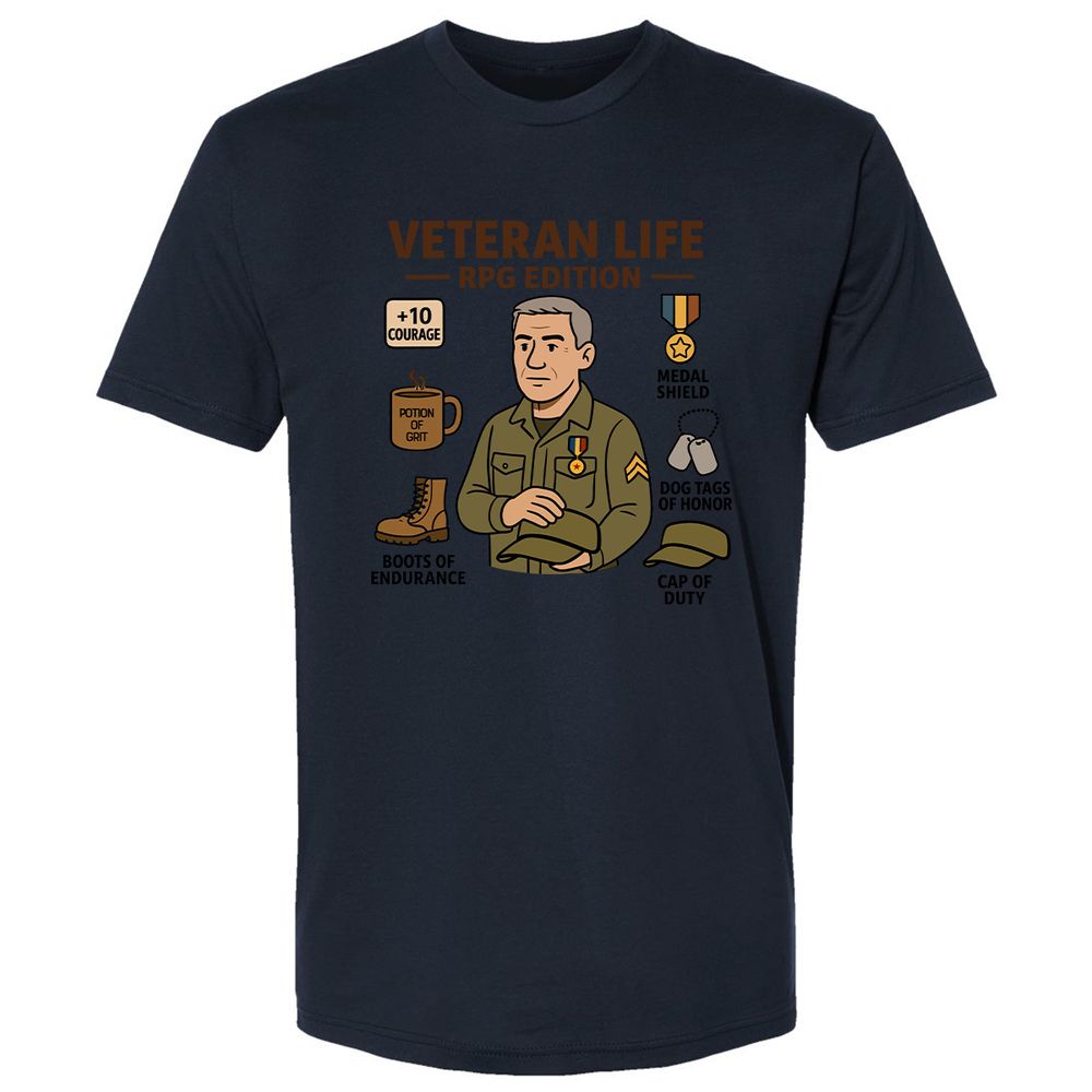 Veteran Life RPG Edition Premium Unisex T-Shirt - Midnight Navy - 14
