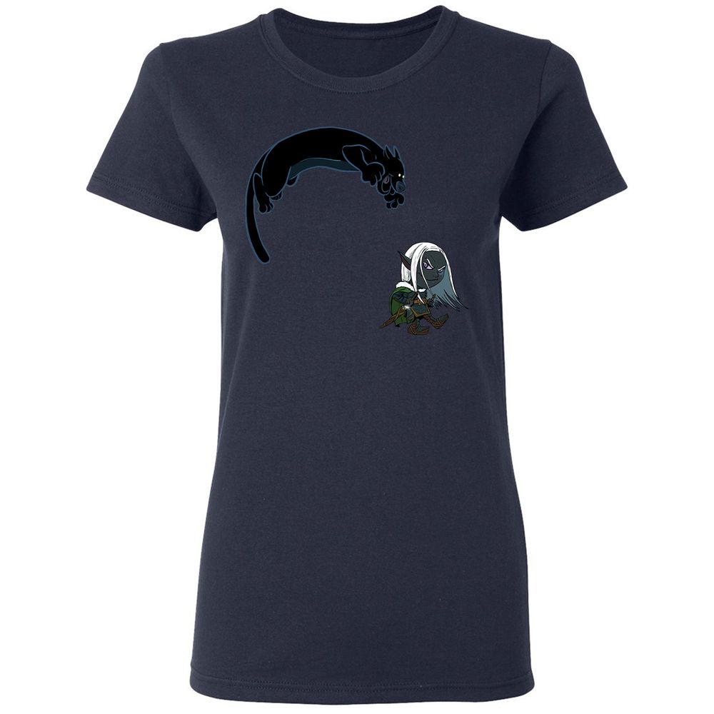 Drizzt and Guenhwyvar Women's T-Shirt - Navy - 14