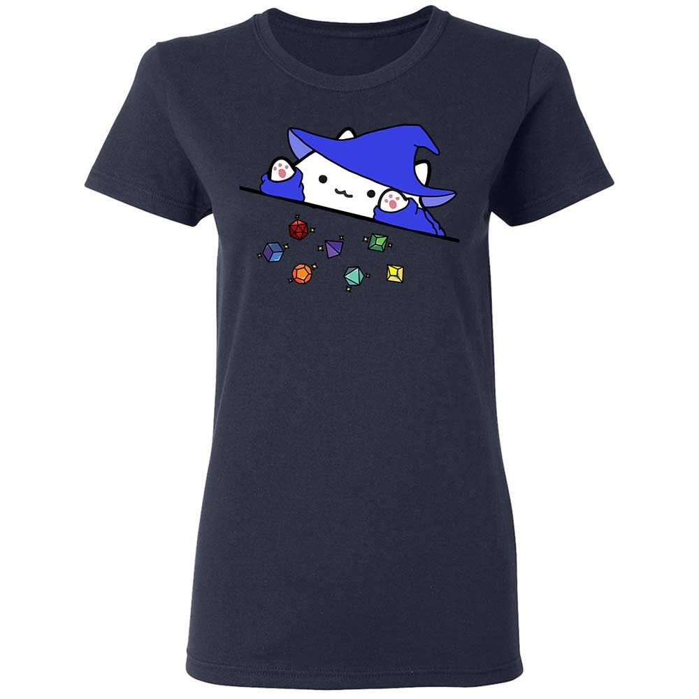 Cat Throws Dices Women's T-Shirt - Navy - 14