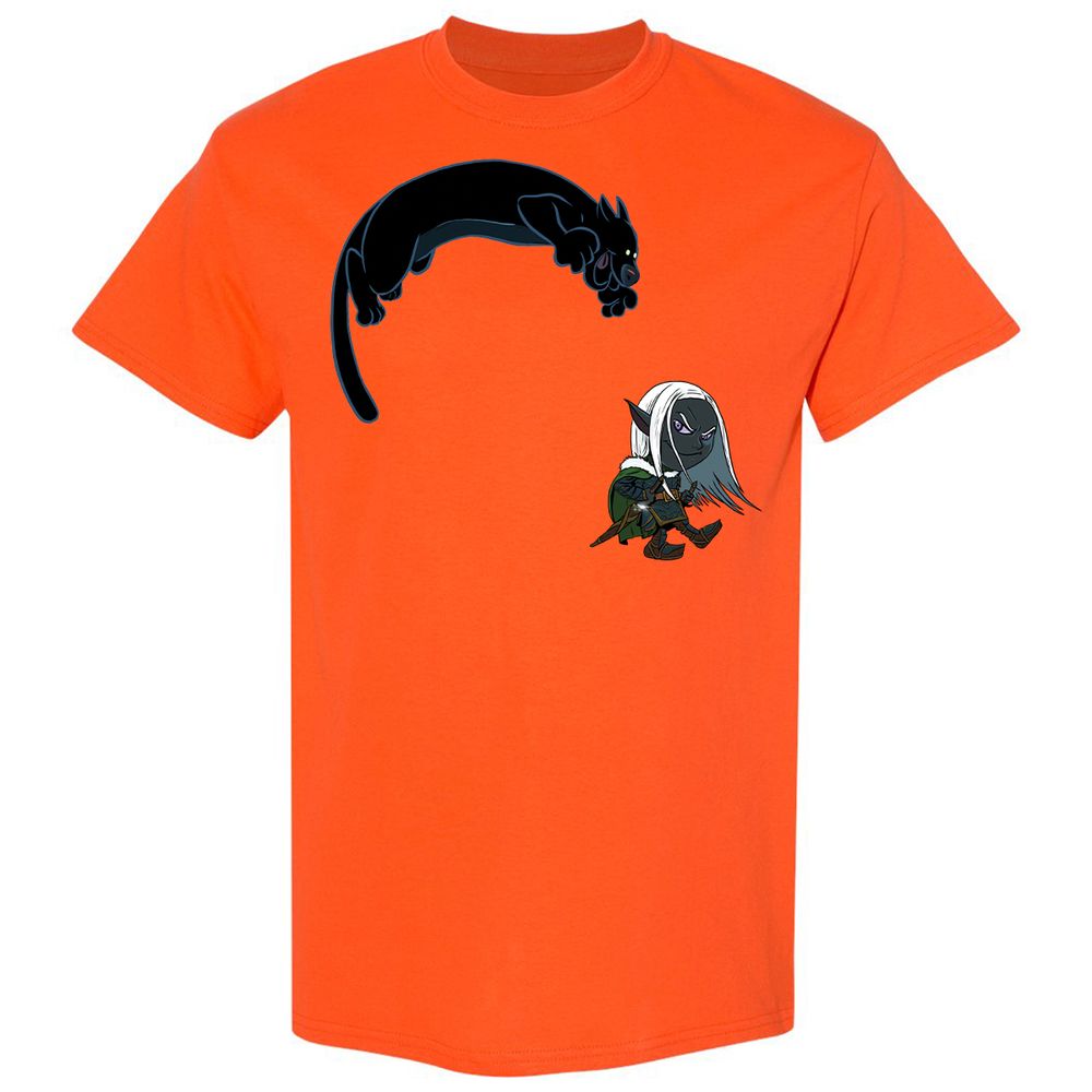 Drizzt and Guenhwyvar Classic Unisex T-Shirt - Orange - 14