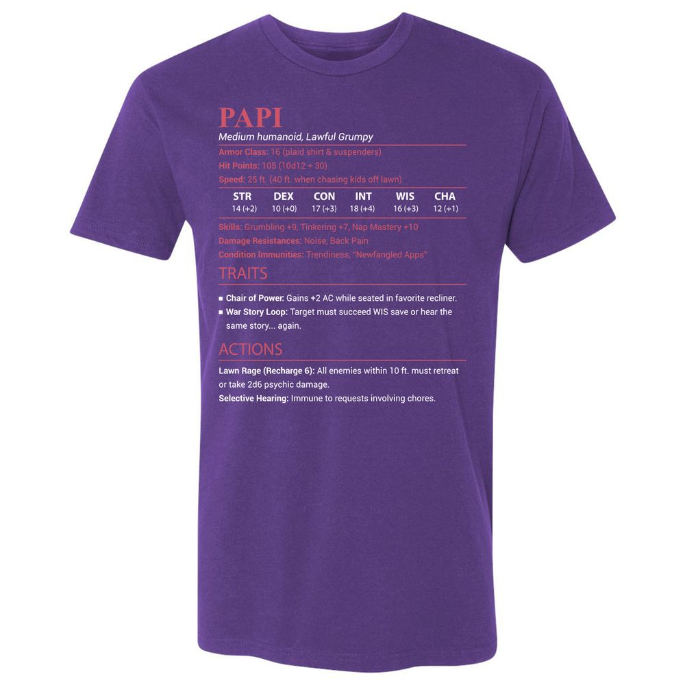 Papi Stats Premium Unisex T-Shirt - Purple Rush - 14