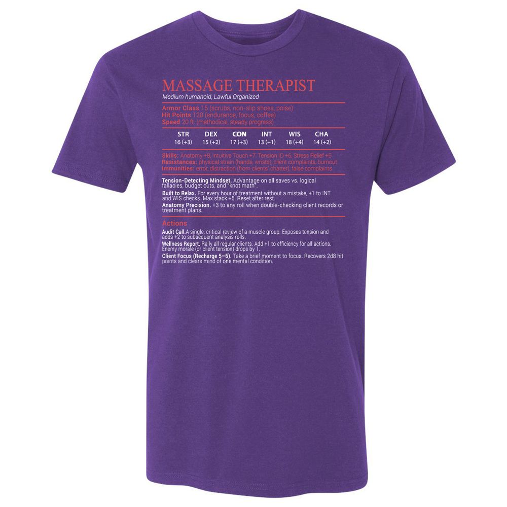 Massage Therapist Stats Block - Purple Rush - 14