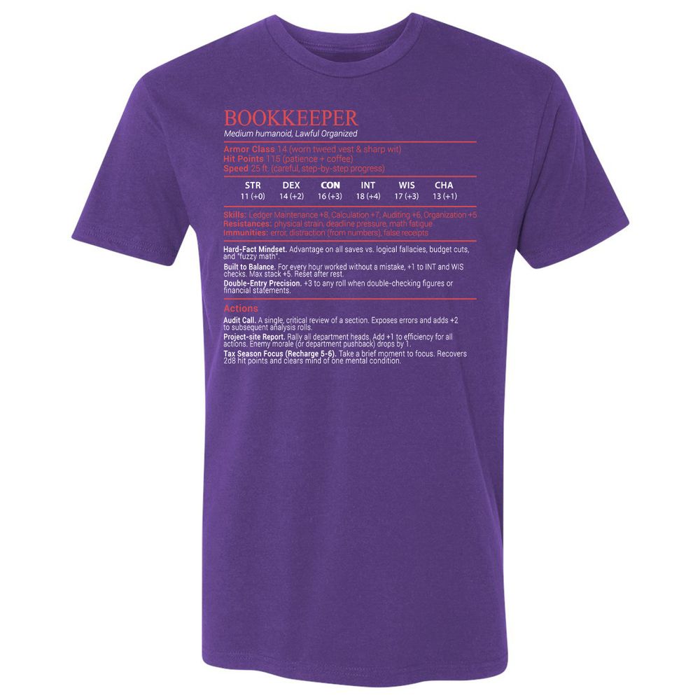 Bookkeepper Stats Block - Purple Rush - 14