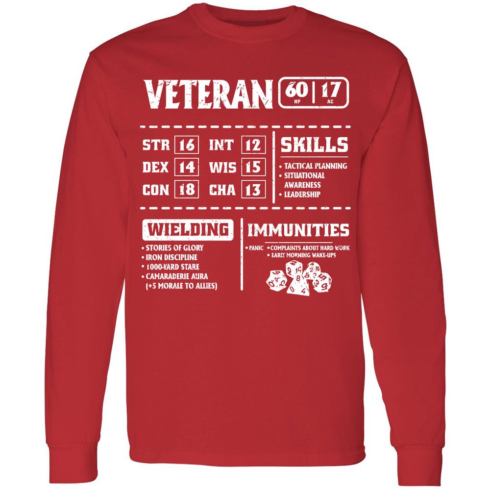 Veteran New Ver. Long Sleeve T-Shirt - Red - 14