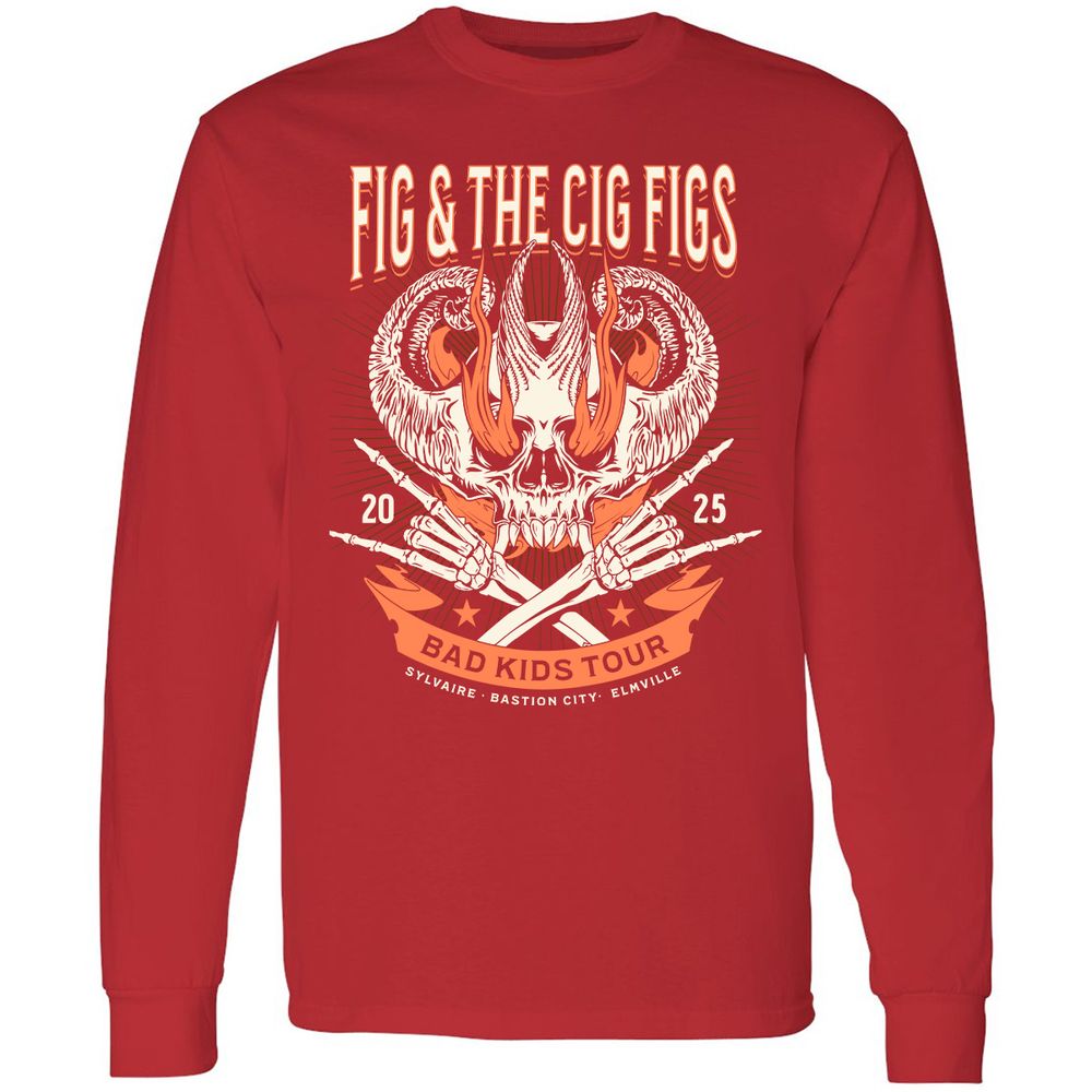 Fig and the Cig Figs, Dimension 20 Long Sleeve T-Shirt - Red - 14