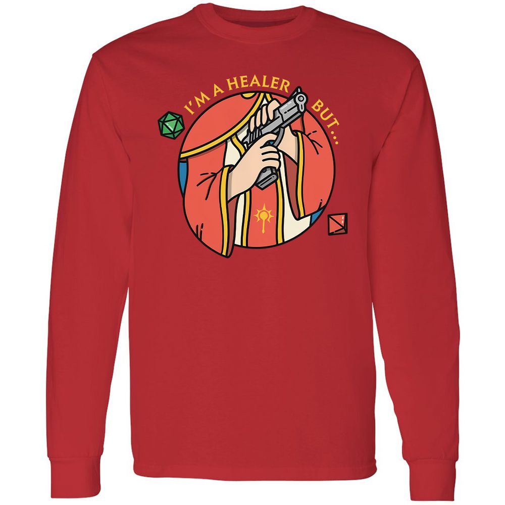 I'm A Healer But Long Sleeve T-Shirt - Red - 14