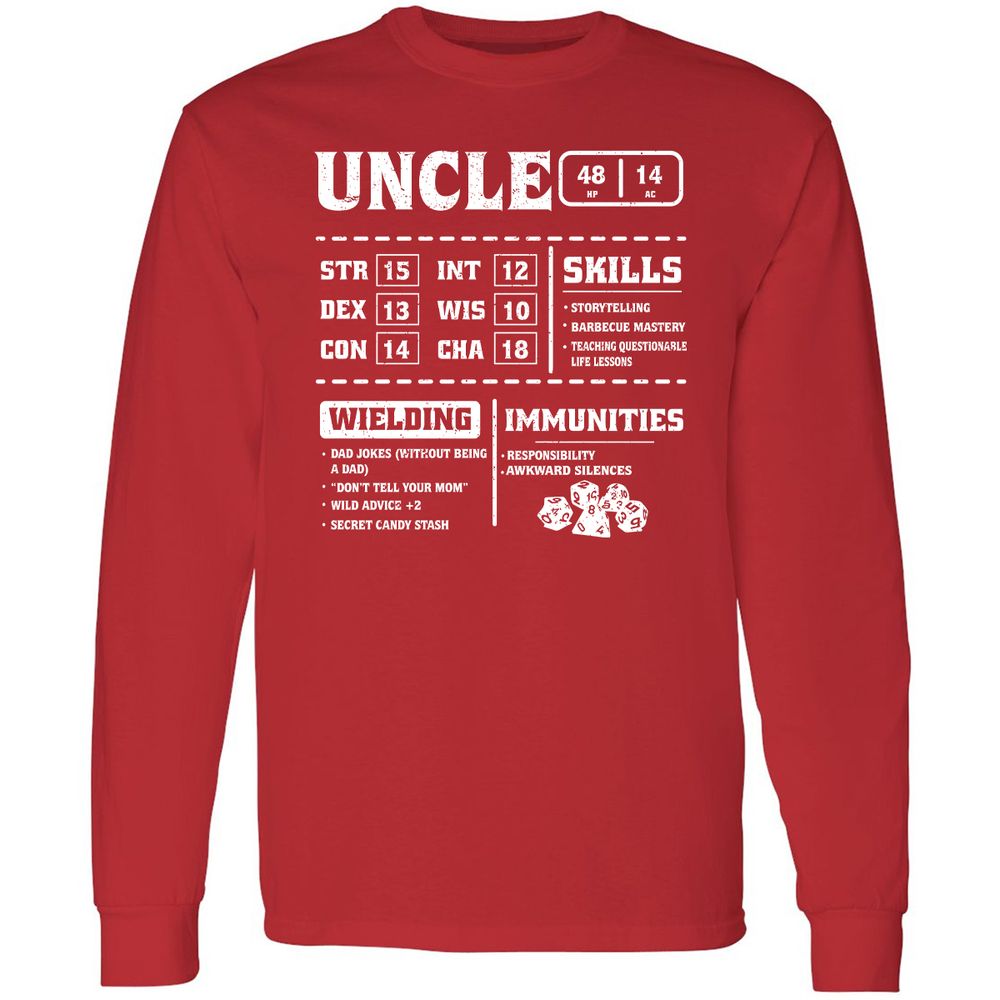 Uncle Stats Long Sleeve T-Shirt - Red - 14